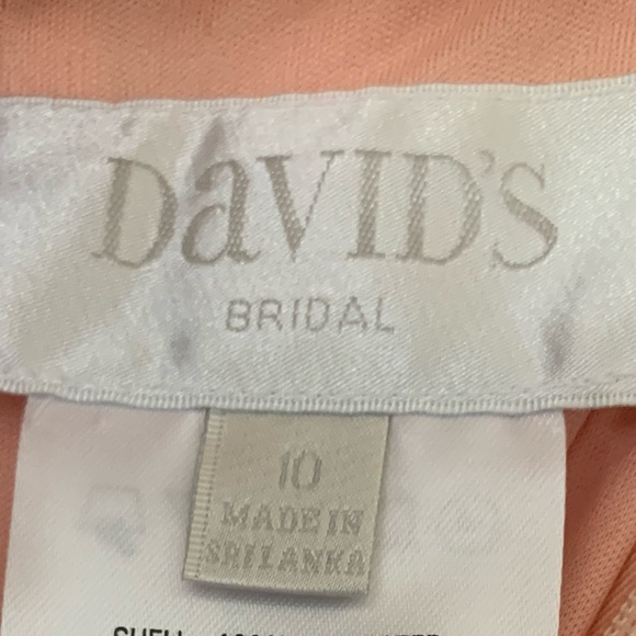 END OF SUMMER
 SALE! Sz 10 Peach Bellini 2-Tiered Chiffon Halter Gown - Picture 11 of 12